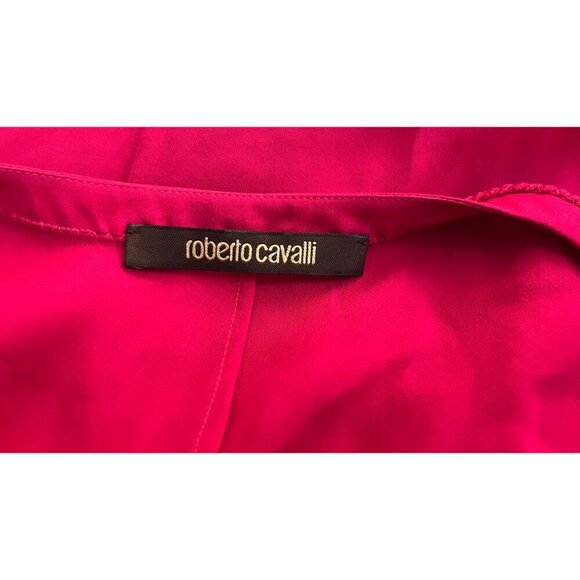 ROBERTO CAVALLI PEASANT BOHO PINK SILK MIDI TIERED DRESS 40 4 - Picture 12 of 15